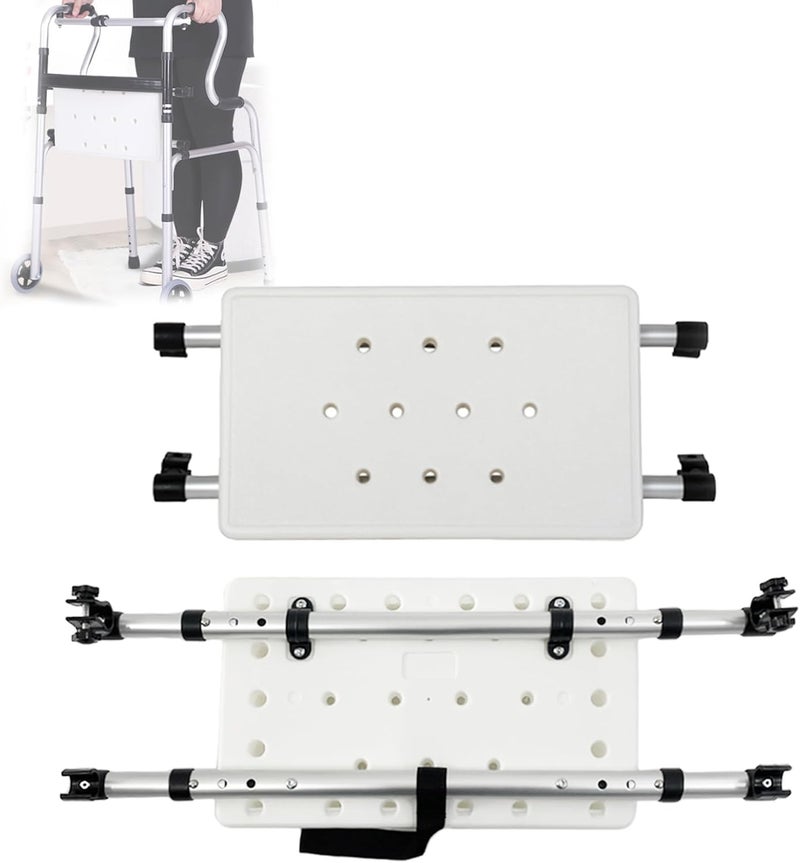 LODMOD Adjustable Walker Rest Seat, Folding Walker Attachable Seat for Elderly Disabled, Range:20"~24" (Plastic) - Image 1